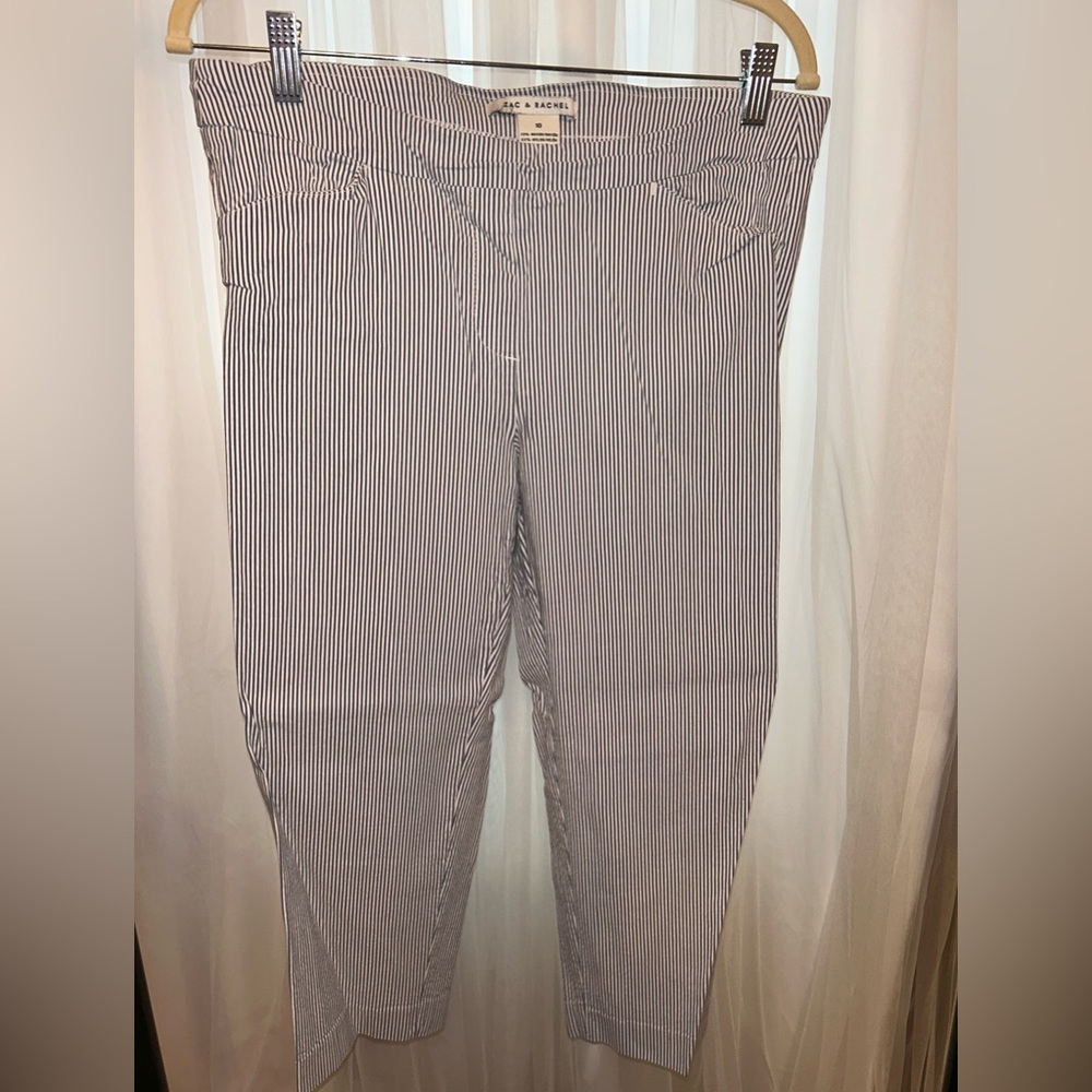Zac and Rachel Grey and White Stripe Pant